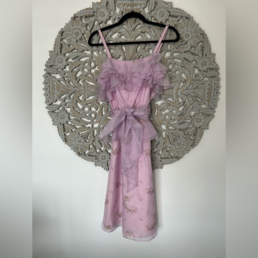 Algo-ettes Sheer Floral Fairycore Dress Pink/Lilac - Size Small